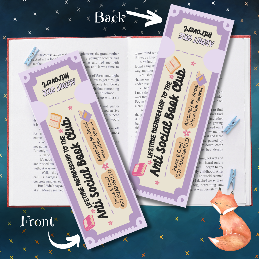 Book Club Ticket Bookmark