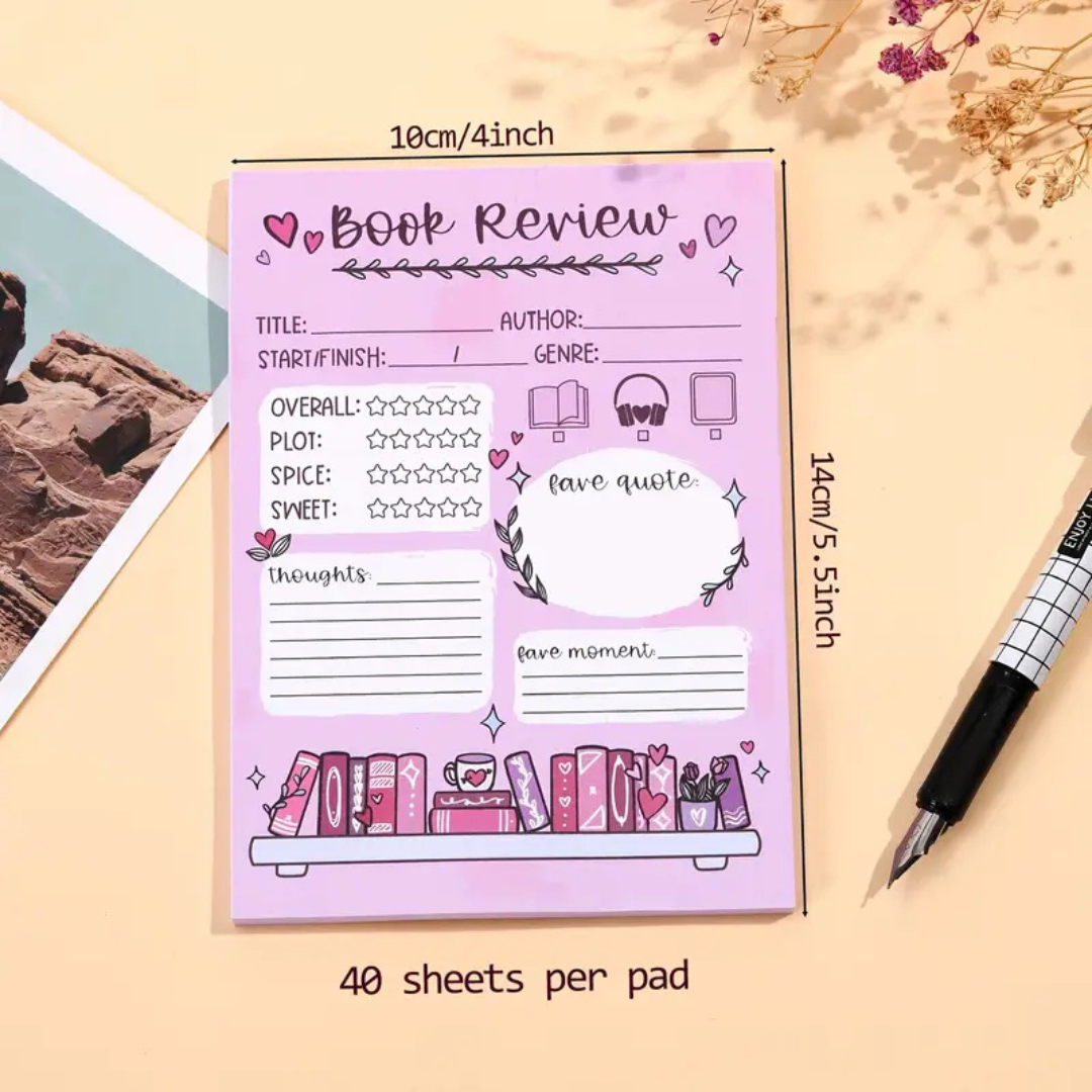 Book Review Sticky Note Pad