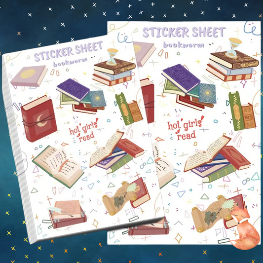 Book Lover Stickers Sheet