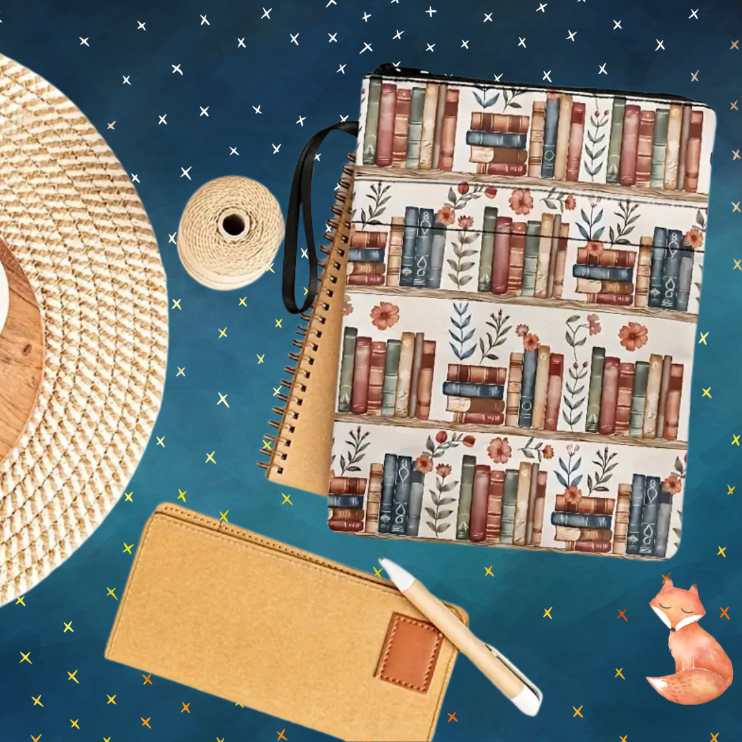 Books Themed Book Sleeve Pouch
