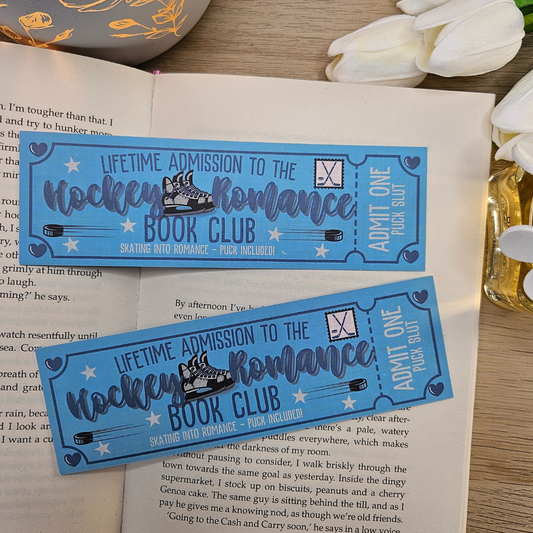 Hockey Romance Ticket Bookmark