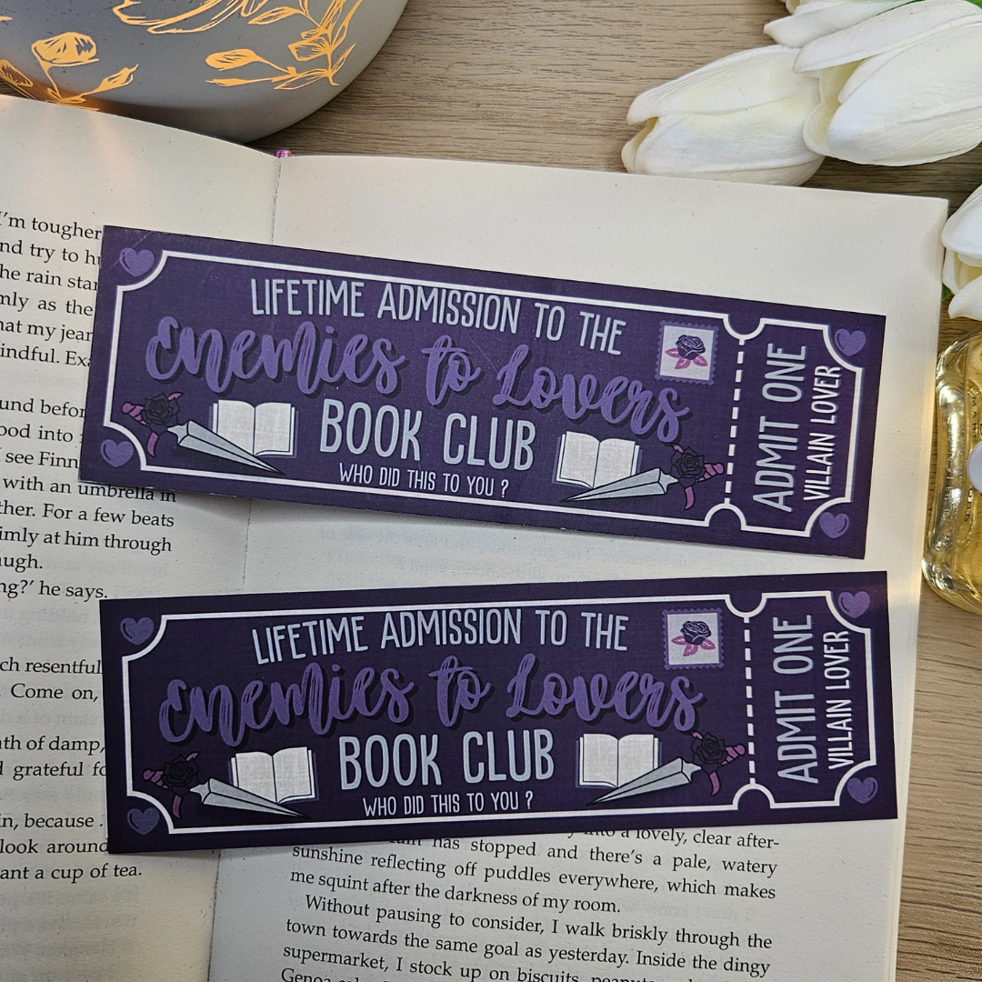 Enemies to Lovers Ticket Bookmark