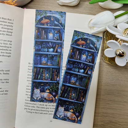 Cat on Bookshelf Bookmark