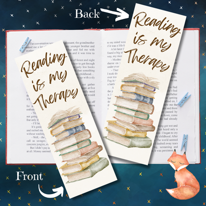 Reading is my Therapy Bookmark