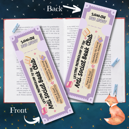Book Club Ticket Bookmark
