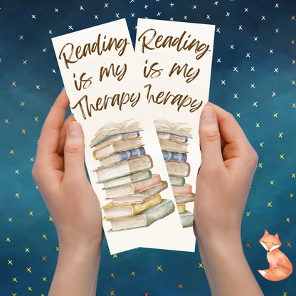 Reading is my Therapy Bookmark