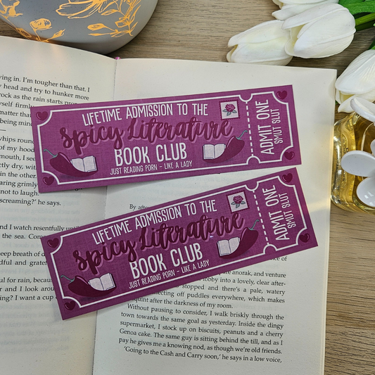 Spicy Literature Ticket Bookmark