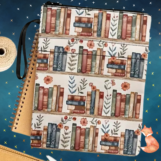 Books Themed Book Sleeve Pouch