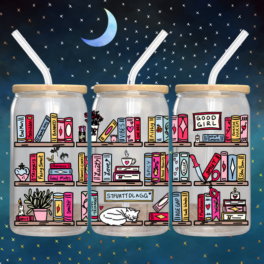 Bookish Bookshelf Glass