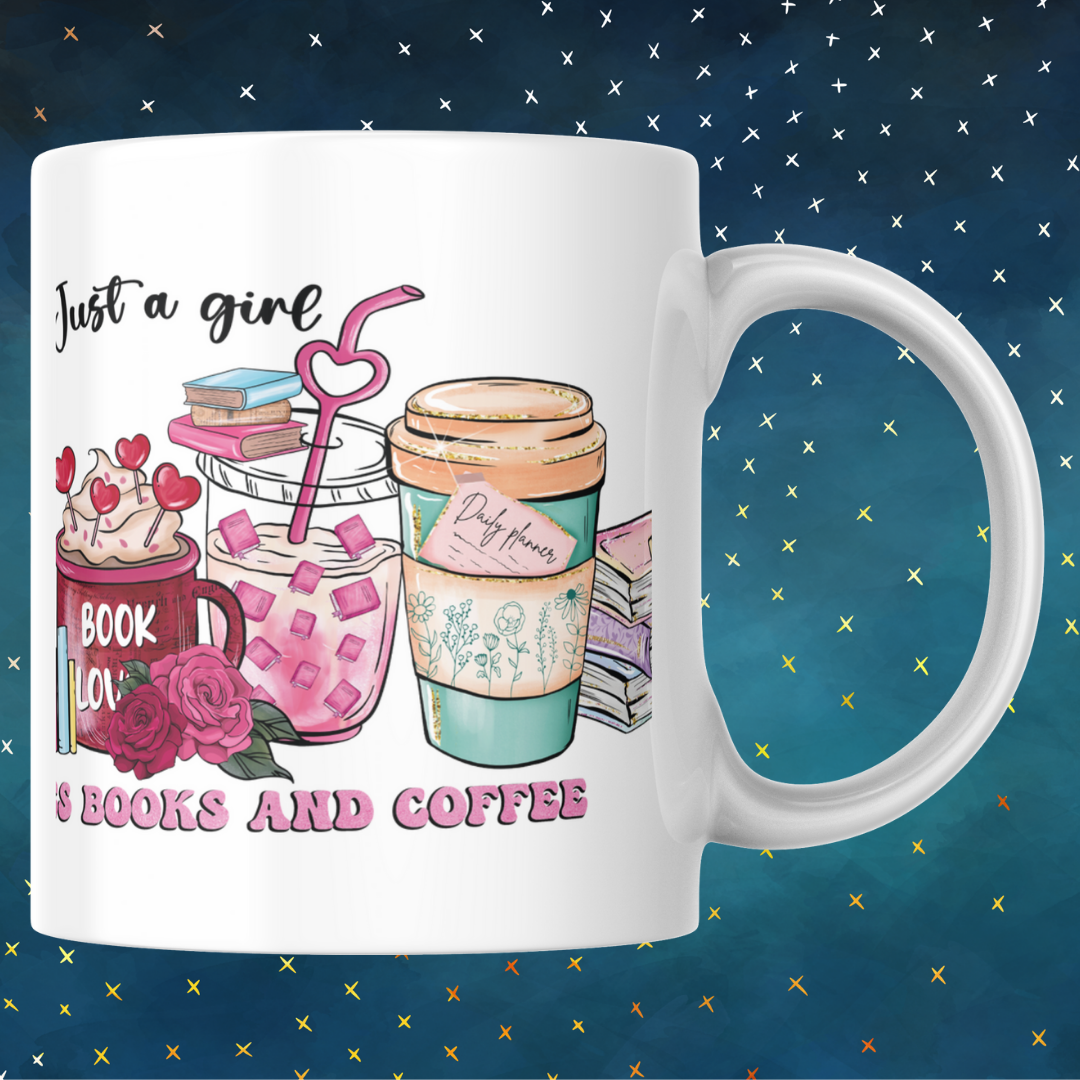 Just A Girl Who Loves Books And Coffee Mug